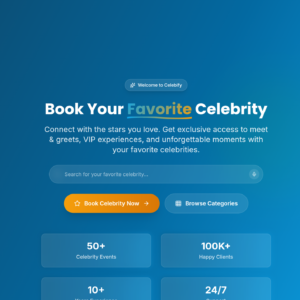 Celebrity Fan Card and Booking Website Script